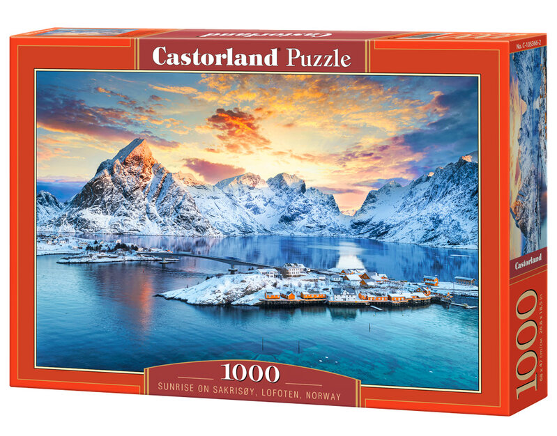 Pussel, Sunrise on Sakrisoy, Lofoten, 1000 bitar