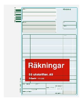 Blankett räkning utan kopia A5 50 blad