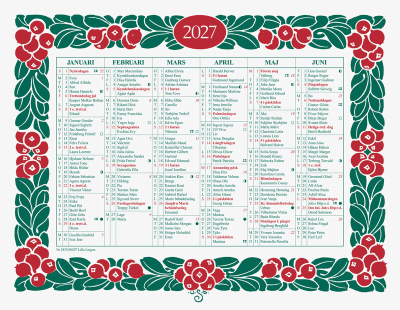 Väggkalender - Lilla Lingon FSC