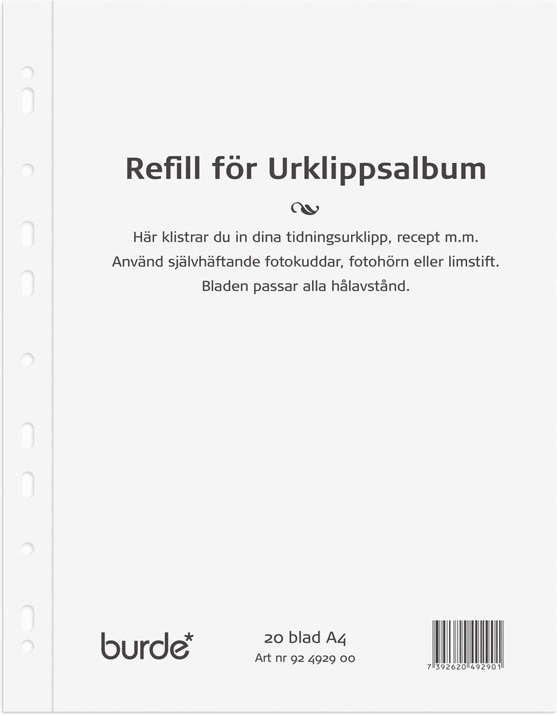 Urklippsalbum refill A4