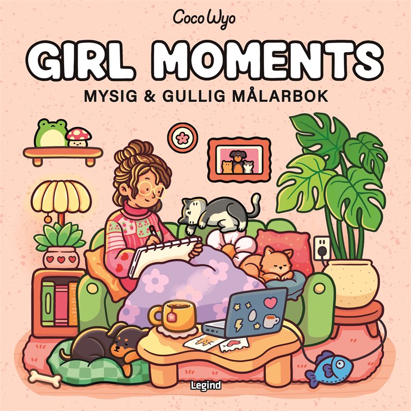 Girl Moments : Mysig och gullig Cozy Coloring målarbok från Coco Wyo
