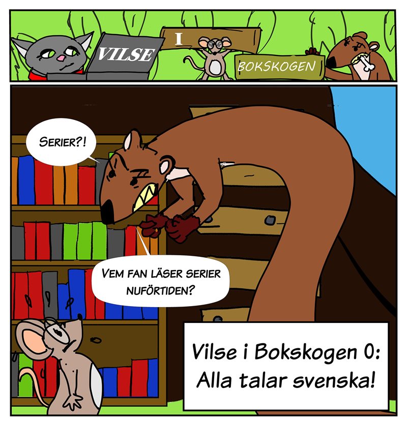 Vilse i Bokskogen : Alla talar svenska