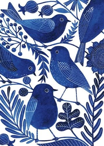 Blue Birds - Gz105 : 6 Greeting Card Pack